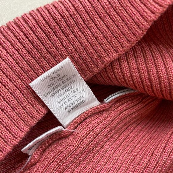 Ann Taylor LOFT Merino Wool Blend Sweater Womens Small Pink Sexy Turtleneck Y2K - Picture 9 of 12